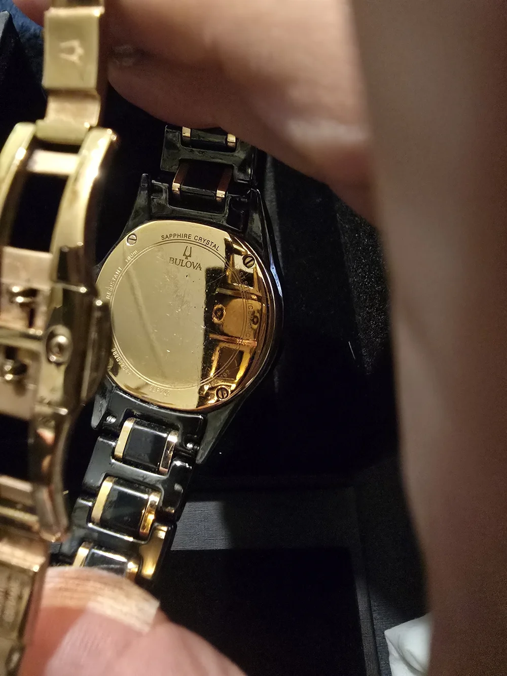 Bulova Two-Tone Black and Rose Gold Women's Watch (Marine Star - Model: 98R242) - Picture 3 of 3